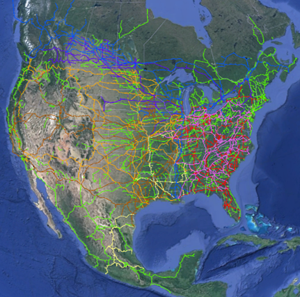 North America Rail Map